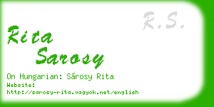 rita sarosy business card
